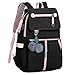 Mochila Escolar de Nylon de Moda para Mujer Mochila con Estampado Kawaii Mochila Escolar Niñas Mochila Impermeable Casual Mochila Escolar Adolescente Mochila Impermeable Negro