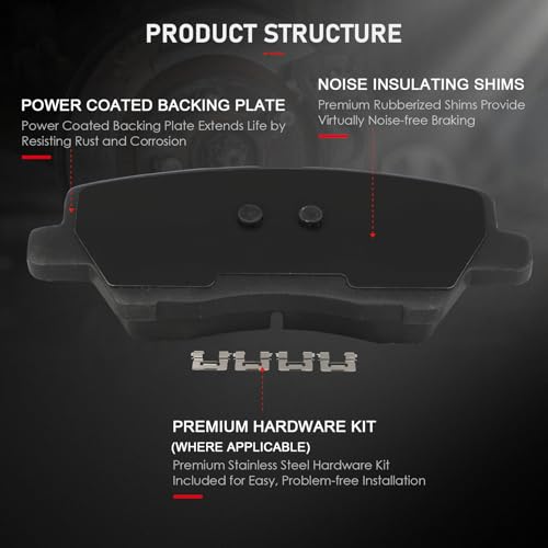 Image of cciyu D1659 Rear Ceramic Disc Brake Pads Kit For Cadillac ATS 2013-2018,For Cadillac CTS 2014-2019