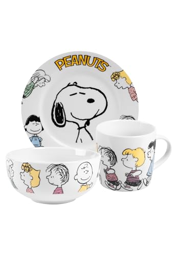 The Peanuts Frühstücksset Snoopy - Family - Geschirr Set 3-teilig...