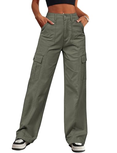 Eddoyee Cargo Pants for Women Drawstring Ankle Cuffs Stretch High
