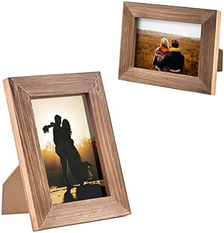Wooden 5 x 7 Picture Frame Distressed Farmhouse Weathered Rustic Photo Frame Vintage brown Wood Grain & Clear Glass Front Tabletop Display Wall Mounting Wedding Baby Family Portraits Home Office Decor Wooden 5 x 7 Picture Frame Distressed Farmhouse Weathered Rustic Photo Frame Vintage brown Wood Grain & Clear Glass Front Tabletop Display Wall Mounting Wedding Baby Family Portraits Home Office Decor