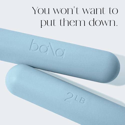 Bala Bars Dumbbell Set for Women & Men, 2lb Dumbbells (Sea) - Set of 2 Bars Designed for Walking, Strength Training, HIIT, Boxing & Aerobics - Hand Weights for Working Out at Home
