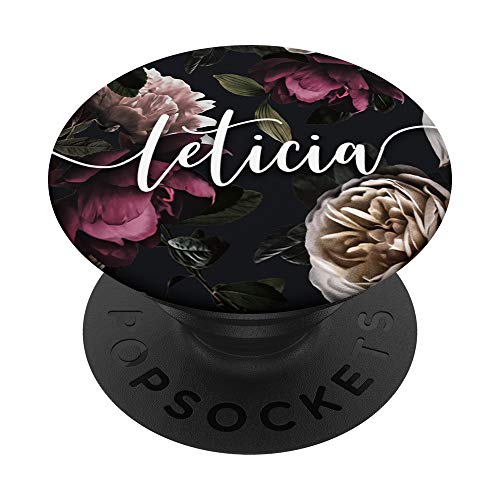 Leticia Nombre Personalizado Flores Rosades PopSockets PopGrip: Agarre intercambiable para...