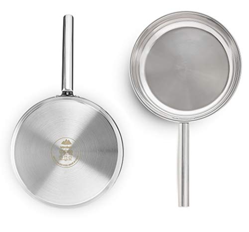 Camping Cookware Set 304 Stainless Steel 8-Piece Pots & Pans Open Fire Cooking Kit | Frying Pan Steamer With Travel Tote Bag | Compact For Outdoors & Indoors Kitchen Family Campfire Hiking Rv #TOP2