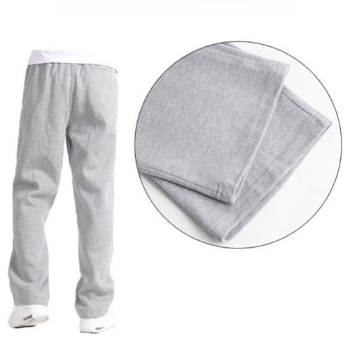 Men's Baggy Sweatpants Fleece Straight Leg Casual Pants, Elastic Waist Athletic Workout Jogger Sweat Pants with Pockets4