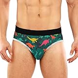 JHKKU Men's Cartoon Dinosaur Underwear Brief Super Soft Comfort Lightweight Pouch Hip Brief M