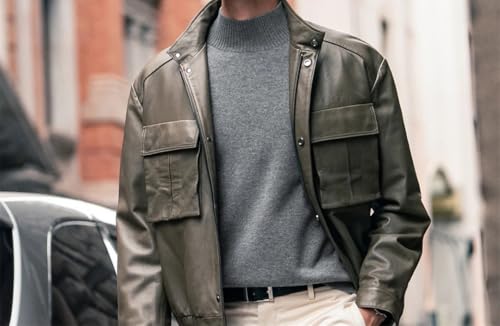 ERFMFKL Mens Cashmere Sweater Warm Turtleneck Solid Color Thick Long Sleeve Jumper Sweaters4