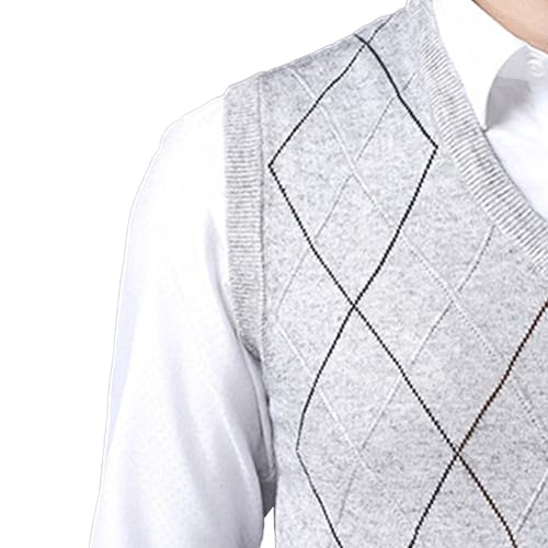 Men's Wool Warm Vest V Neck Relaxed Fit Sleeveless Pullovers Casual Knitted Sweater Waistcoat4