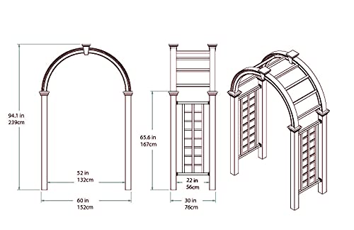 Nantucket Deluxe 60"W x 94"H Vinyl Arbor