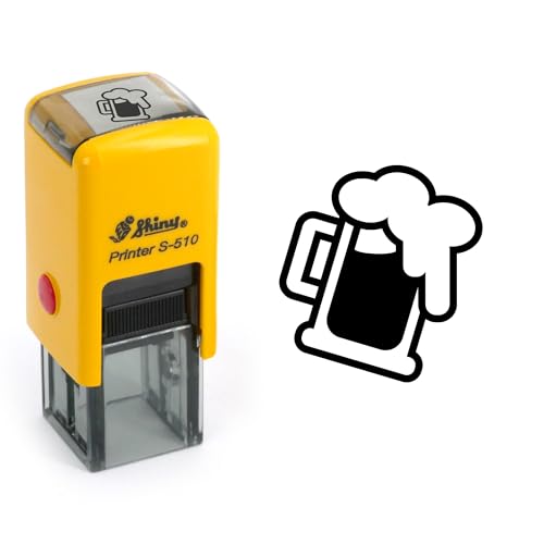 Tampon fidélité motif bière 11 mm [ cachet encreur pinte festival chope bar stamp carte fidélité ]
