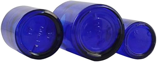 Miniatura 4 de QUUPY Botella de bomba de loción de vidrio cobalto recargable de 2.0 fl oz con dispensador de bloqueo negro, botella de artículos de tocador,