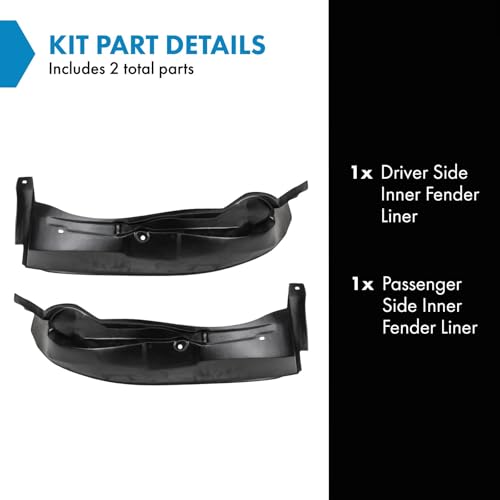 Image of TRQ Inner Fender Liner Set Compatible with 2000-2005 Pontiac Bonneville GM1248129 GM1249129