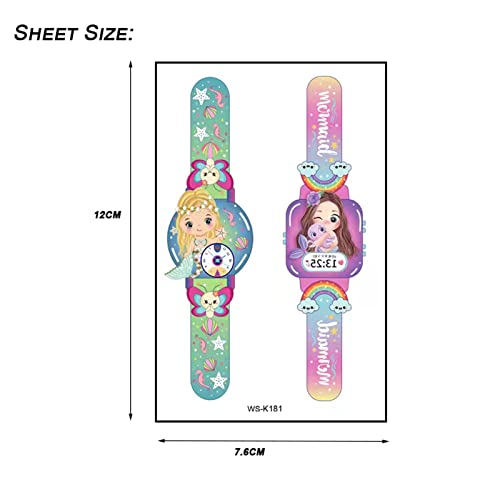 Topfunny Luminous Temporary Tattoos For Kids, Cartoon Fake Tattoos Boys Girls Birthday Party Supplies (12 Sheets) Cute Waterproof Art Luminous Watch Stickers Decoration Gifts Favors Luminous Watch #TOP5