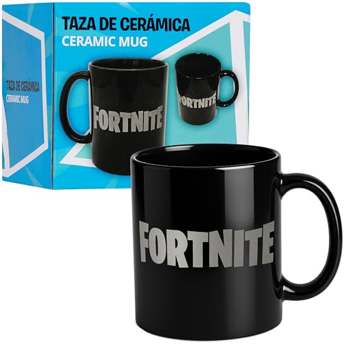 Fortnite Tasse für Männer und Jugendliche 330ml, Schwarze Keramiktasse mit