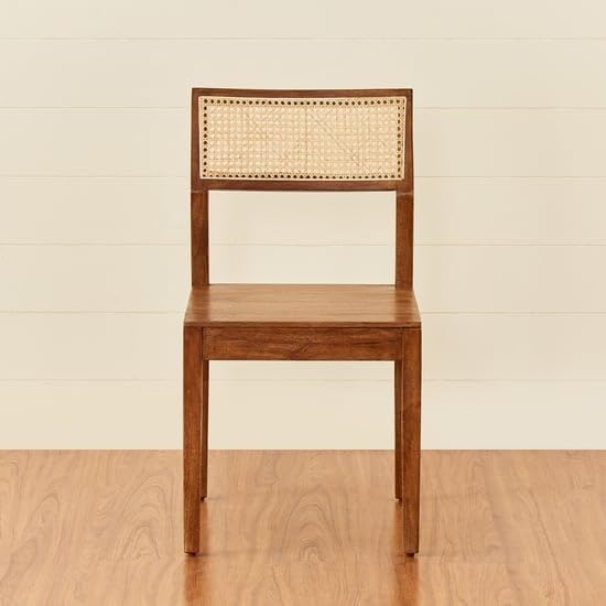 Image of Furniture Solid sheesham Wooden Cane Chair Connection Terra Brown Sheesham Wood Dining Chair Set Off 2 (honet Finish top)