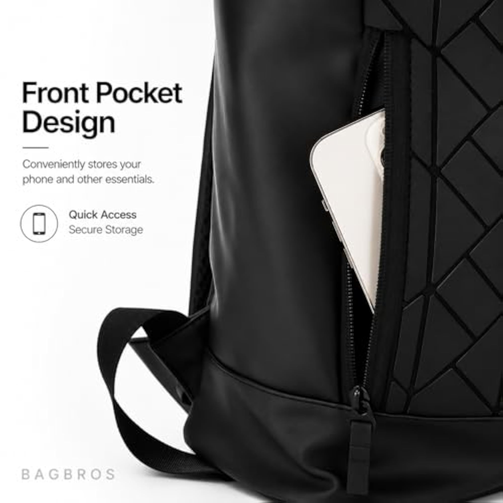 Business Backpack for Men & Women, Waterproof Faux Leather