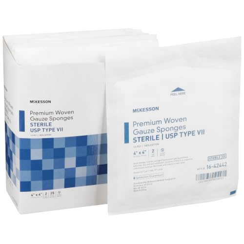 McKesson Gasas Tejidas Estériles de Algodón, 4 x 4 pulgadas, paquete de 600 miniatura 1