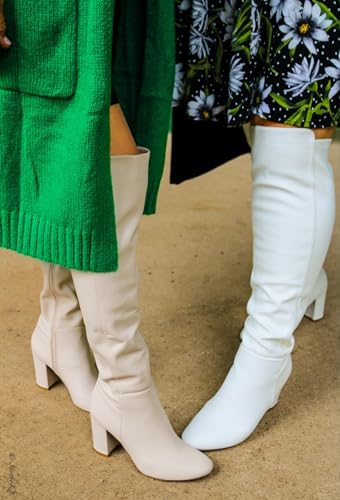 TruFox Womens Classy Fashion Knee High Block Heel Boots3