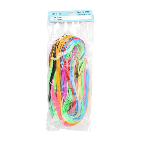 Ipsum London 160 Scoobies Strings Plastic Lacing Cord Scoubidou Bracelet 16 Colours -10 Strings per Colour 1 Meter per String Scooby Doo Keyrings (160 Meters - 2mm Diameter)