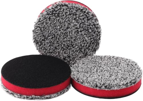 SPTA 3(75MM) Microfiber Cutting Pads 3PCS Soft Microfiber Wax Removal Detailing Wax Applicator for Waxing and Polishing&Scratch and Vortex Removal Pad Ultrafine Fiber Pad
