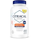 Citracal Petites, Highly Soluble, Easily Digested, 400 mg Calcium Citrate With 500 IU Vitamin D3, Bone Health Supplement for Adults, Relatively Small Easy-to-Swallow Caplets, 200 Count