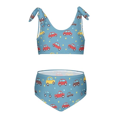 Wusikd Cute Cars Girls Swimsuits Two Piece Blue Swimwear Bikini Set for for Girls Size 3T
