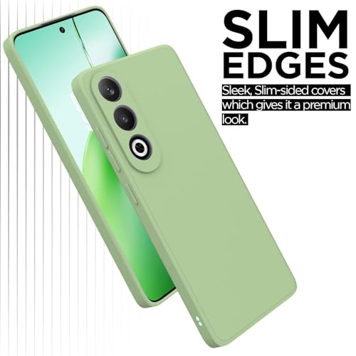 Image of DIZORO Microfiber Candy Case Compatible for OnePlus Nord CE 4 5G Smooth Touch Cushion Liquid Soft Silicone Gel Rubber Phone Cases Non-Slip Full Body Protective Shockproof Back Cover - Matcha
