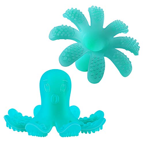 SOYAR® mordedor bebé - Pulpo juguete y el 100% BPA de silicona de mordedor gratis (Verde)