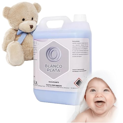 Suavizante líquido de ropa 5 Litros Blancoplata 100 lavados Fácil planchado (Perfume suave)