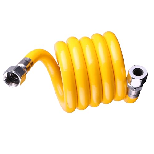 pclapora de Tubería de Gas Flexible, 50cm Manguera Butano, Tubo Flexible para Gas de Acero Inoxidable Revestido con Corrugado Amarilla, Apto para Calentadores de Agua, Cocina, Estufa, Secador