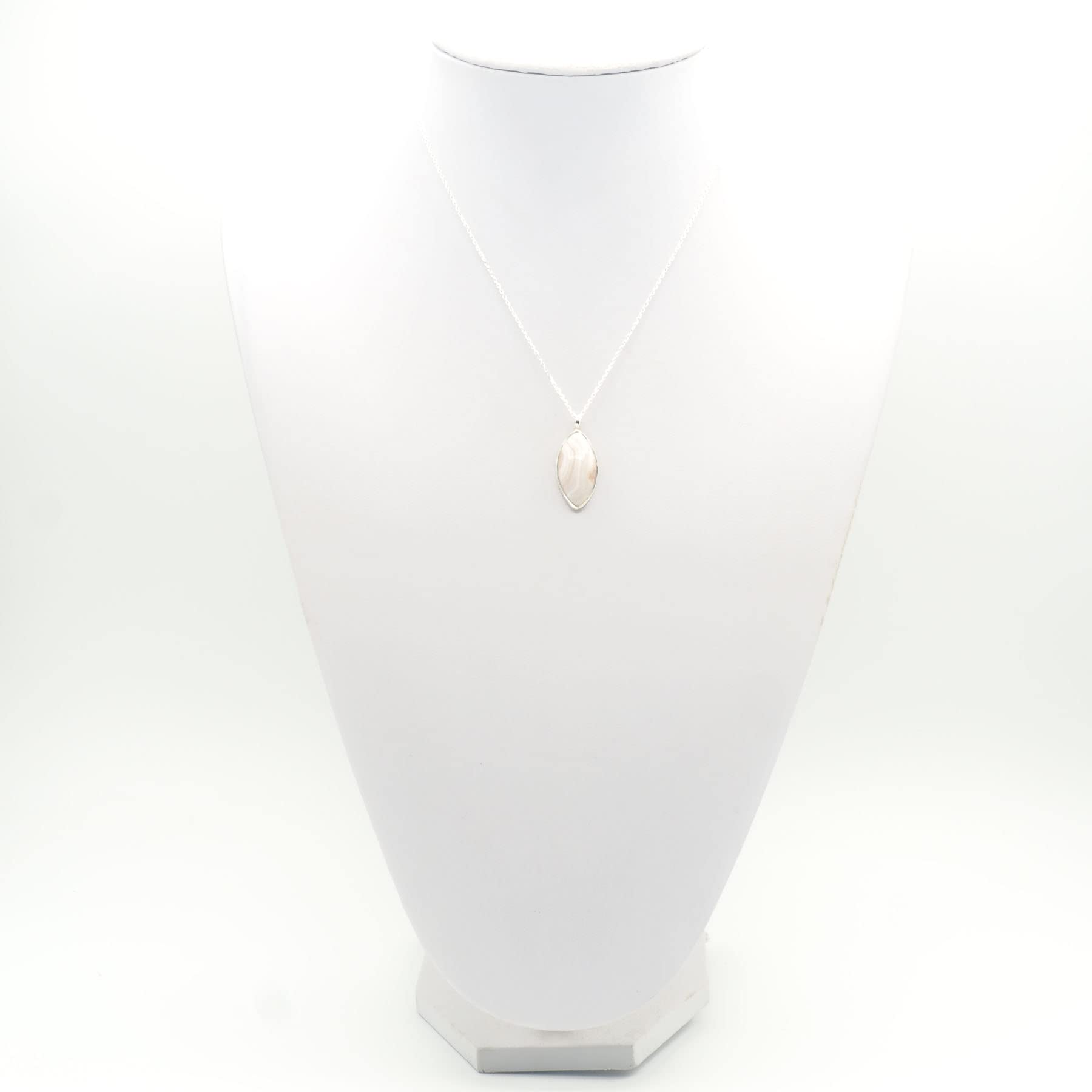 MEKI`S Cadena con Colgante Ágata y Plata 925