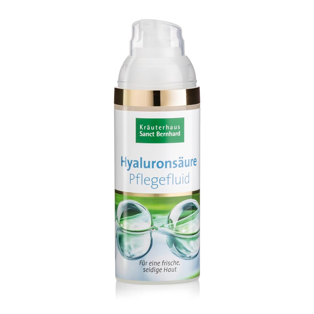 Sanct Bernhard Hyaluronsäure-Pflegefluid für Gesicht, Hals und Dekolleté, mit Sheabutter, Mandelöl, Jojobaöl 50 ml