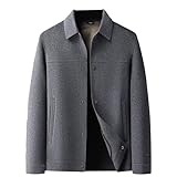 [YJSO] ラシャコート L チェスターコート トレンチコート メンズ ビジネスコート アウター ショート丈 ウール メルトン 冬 グレー カジュアル フォーマル ビジネス ジャケット 紳士服 通勤 通勤 通学 厚手 細身 防風 防寒 おしゃれ 秋