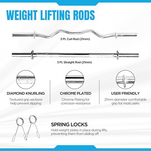 Image of BULLAR 2.0 Home Gym Set, Home Gym Equipments for Men, Home Gym Kit with 8 to 30Kg Weight Plates,3ft curl & Straight Rod, 1 Pair of Dumbbell rods & Accesories (30 Kg Home Gym Combo & Accessories)