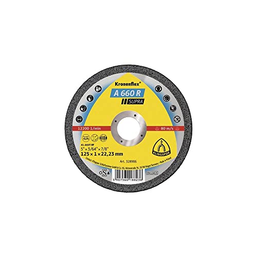 Klingspor 328906 A 660 R Cutting Discs 125 x 1 x 22.23 mm Straight Contents: 25 Pieces Without Colour