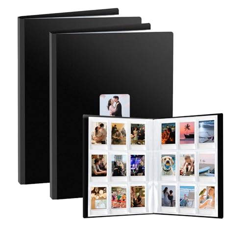FRETONBA Fotoalbum Für Polaroid Film im Format 6×9 cm Geeignet, 2 Stück Fotoalbum Einsteckalbum Für Instax Mini Fotos mit 216 Taschen, Fotobuch Groß...
