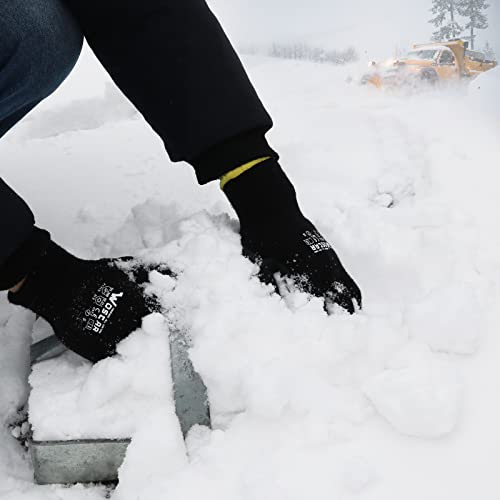2 Pairs Garden Gloves Winter Work Gloves Rubber Coated Fingers Acrylic Terry Inner Keep Hands Warm For Cold Weather #TOP6