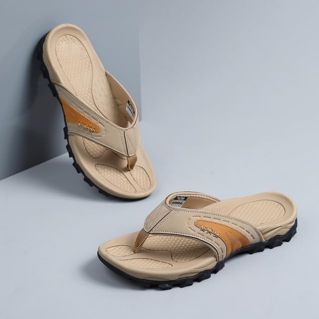 ARRIGO BELLO Mens Flip Flops Leather Sandals Arch Support Beach Thong Flipflops Lightweight Summer Slippers US Size 8-13 - Image 3