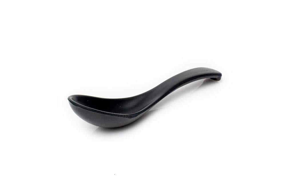 Super Dine Melamine Matt Finish Solid Soup Bowls with Spoon , Black - Set of 3 4