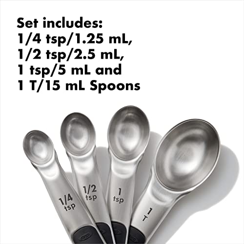 OXO-Good-Grips-3-Piece-Stainless-Steel-Mixing-Bowl-Set-BlueGray-47L-Good-Grips-4-Piece-Stainless-Steel-Measuring-Spoons-with-Magnetic-Snaps