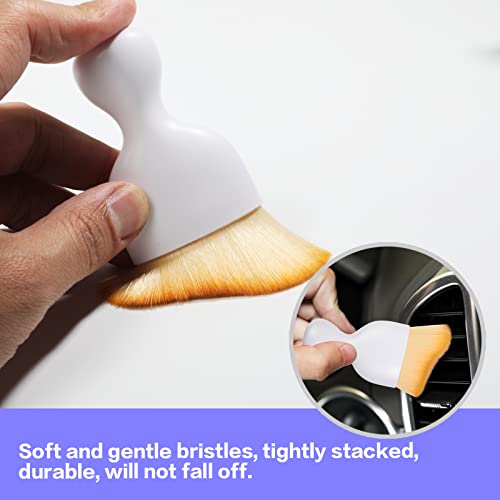 Image of AOCISKA Car Interior Detailing Brush,Soft Bristle Cleaning Brush Car Detailing Brush Dusting Brush,Car Interior Cleaning Tool,Auto Detail Brush Car Dash Duster Brush (White with Cap)