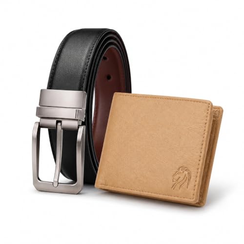 Image of VEMILIO Wallet & Reversible Belt Combo Gift Set for Men | Wallet & Belt Set, Men's Combo