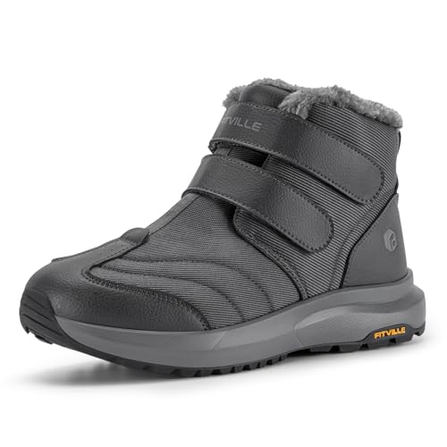Image of FitVille Mens Extra Wide Snow Boots Outdoor Mens Winter Wide Boots, Lightweight Wide Width Mens Winter Boots Waterproof Insulated V3