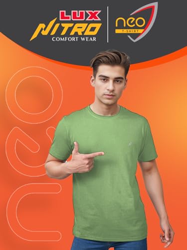 Image of Lux Nitro Cotton Round Neck T-Shirt for Men | Half Sleeve | Regular Fit | Comfortable Everyday Casual Wear