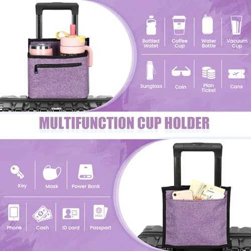 Image of Luggage Travel Cup Holder for Suitcase, Drink Carrier for Coffee Tumblers