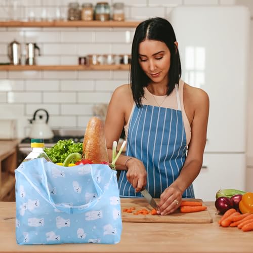Bolsa reutilizable de poliéster plegable para almacenamiento y compra ligera floral 5