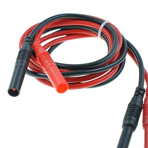 Oiyagai 1 Paar Messleitung Verlängerung Stecker zu Buchse 4mm Bananenstecker zu Buchse Hochbelastbare Silikonkabel Multimeter Testsonden Adapter 14AWG 1M/39.4