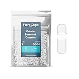 PureCaps USA - Empty Gelatin Capsules Size 3| 5,000 Separated Pills| Clear| Non-GMO Certified | SLS, Gluten, Preservative Free