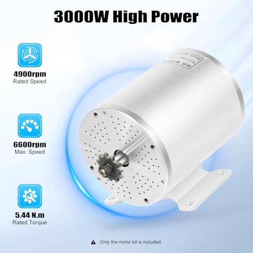 Miniatura 3 de Fetcoi Motor De Corriente Continua Sin Escobillas 72 V 3000 W Dc 4900 Rpm Bicicleta Eléctrica Kit Para Scooter Eléctrico, Coches Eléctricos, Coches Plegables