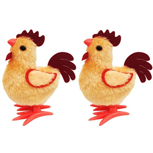 Knowooh Juguete de Cuerda Juguete de Cuerda 2 Piezas Juguete de Cuerda Saltar Pollo Juguete de Peluche Pollito Favores de Fiesta Juguete para niños